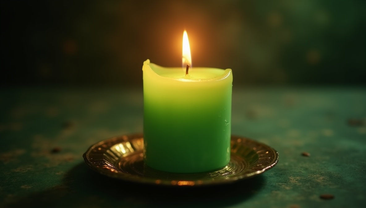 Green Candle Abundance Ritual ritual - spell for money and success with Green or gold candle and Small plate or fire-safe ...