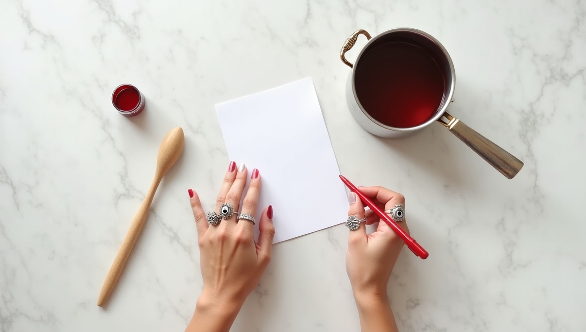 The Boiling Water Reconnection Ritual ritual - bring back ex with water ritual with White paper and Red ink pen
