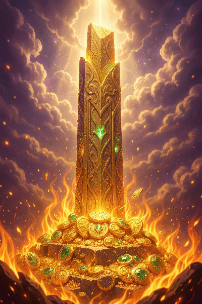 Aries Divine Abundance Pillar - Golden Wealth Portal