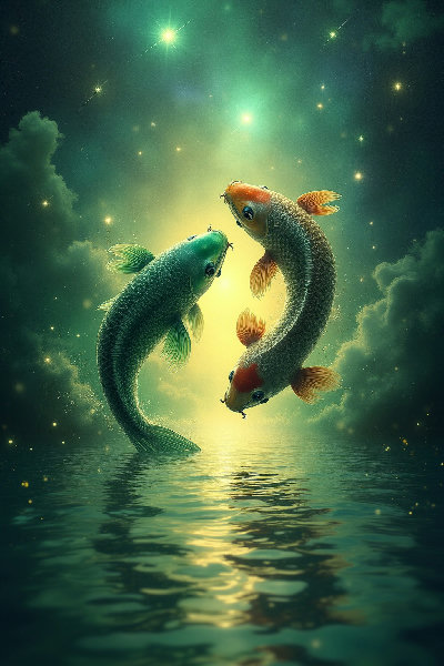 Pisces Luck Celestial Koi Harmony Wallpaper