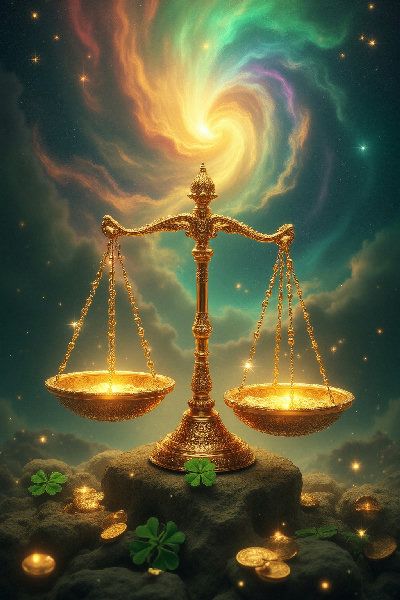 Libra Cosmic Justice Scales - Divine Luck Balance