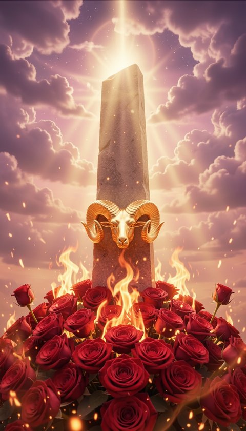 Aries Cosmic Passion Monolith - Divine Love Fire