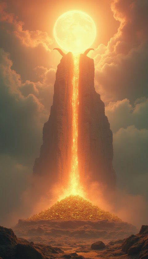 Aries Divine Wealth Monolith - Golden Abundance