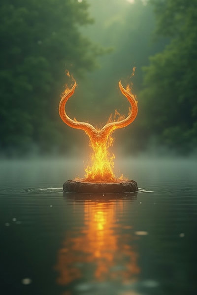 Aries Health Sacred Fire Antlers Wallpaper