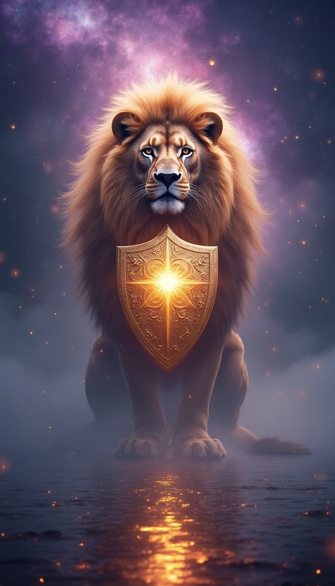 Leo Cosmic Guardian Protection Wallpaper
