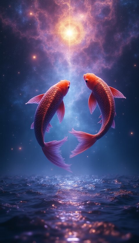 Pisces Wisdom Cosmic Fish Mirror